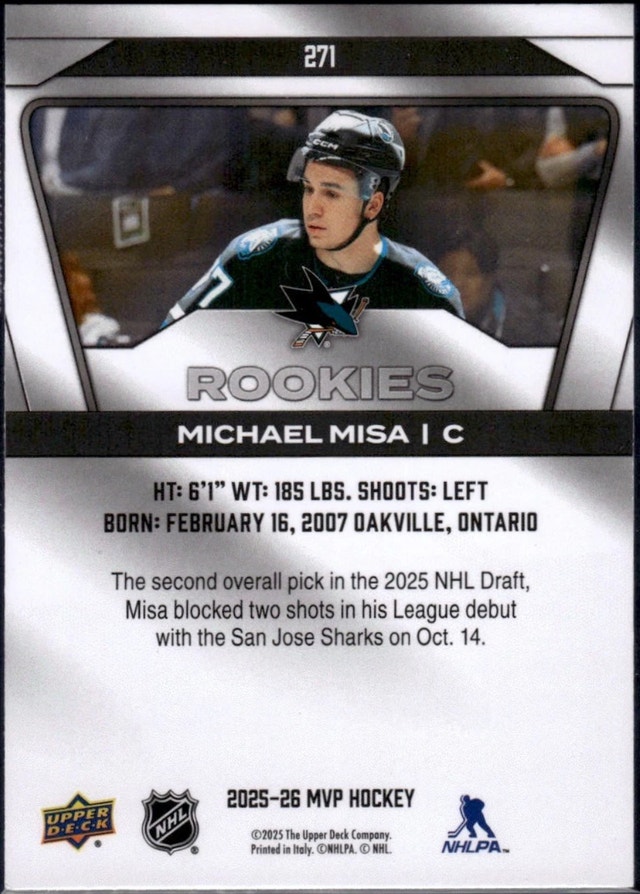 MICHAEL MISA - MVP “SILVER COLLECTION” SP 2025-26 UD MVP - photo 3