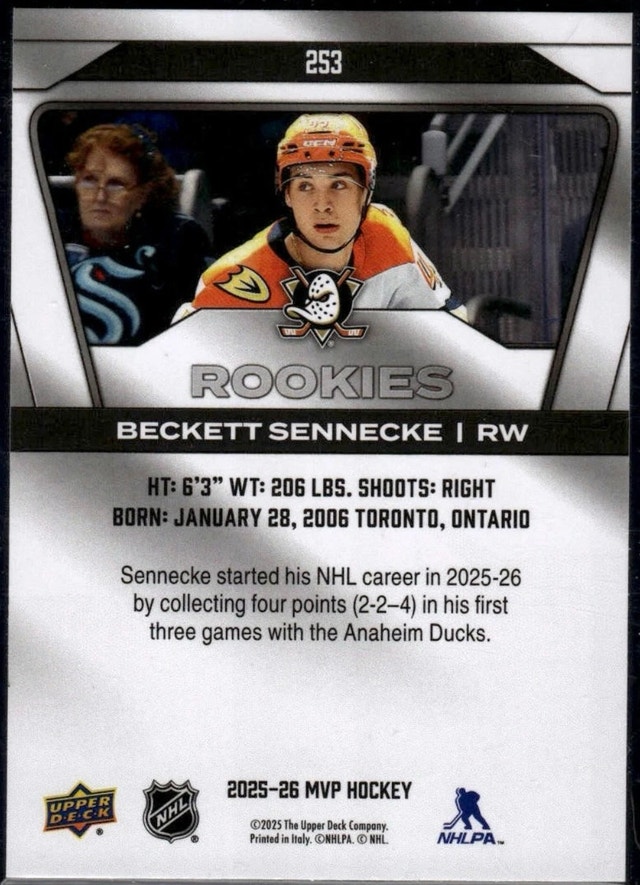 BECKETT SENNECKE - MVP “SILVER COLLECTION” SP 2025-26 UD MVP - photo 3