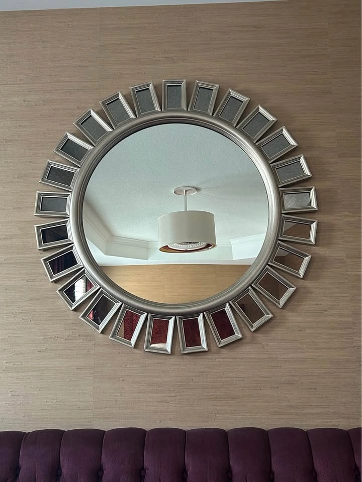 Ethan Allen 41” Sunburst Wall Mirror –  Solid Statement Piece - photo 3