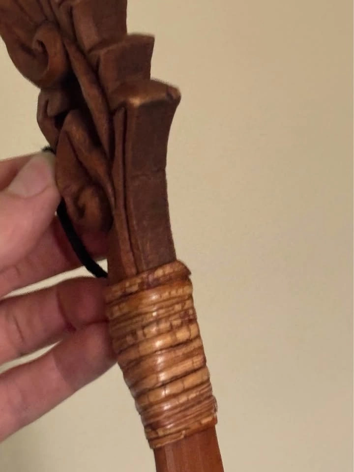 Vintage Micronesian Chuukese Love Stick Hand Carved Wooden Wall - photo 3