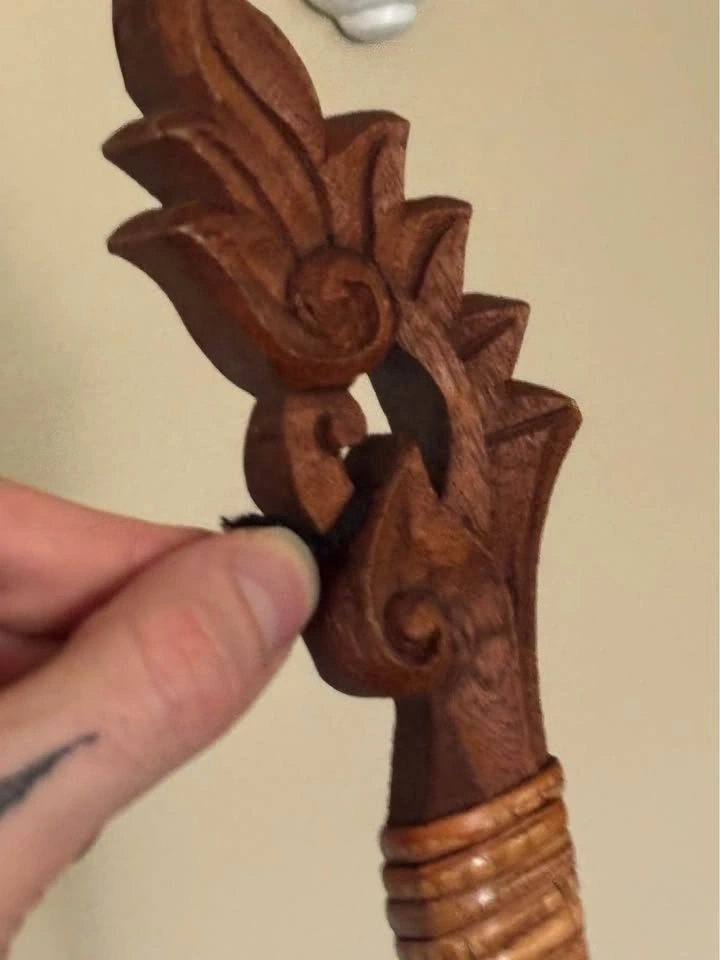 Vintage Micronesian Chuukese Love Stick Hand Carved Wooden Wall - photo 5