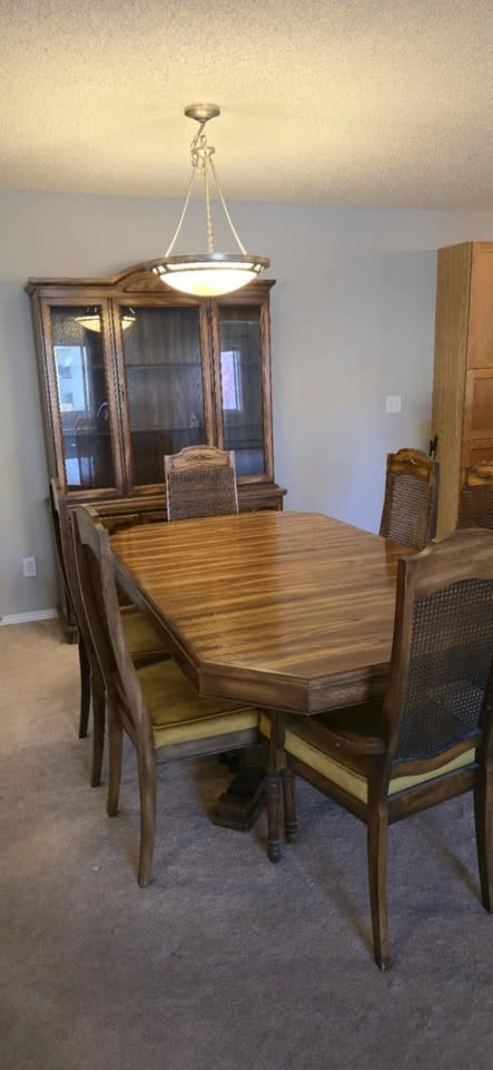 Vintage Solid Oak Dining Set with Cabinet - photo 4