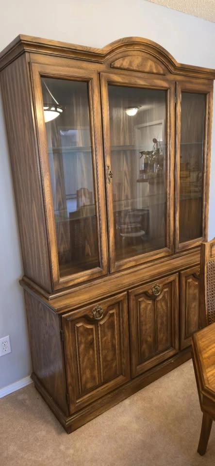 Vintage Solid Oak Dining Set with Cabinet - photo 5