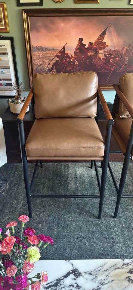 BNIB Atik Upholstered Counter Stool (Set of 2) - Missing Parts