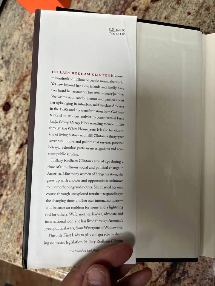 Hillary Clinton Living History Hardcover Book - photo 3