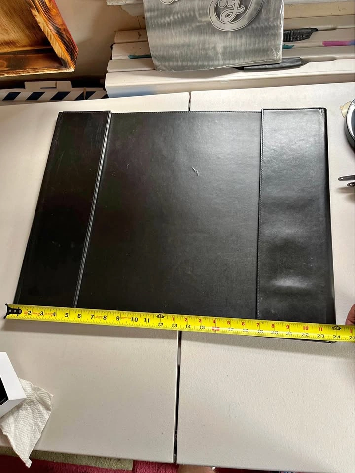 Black Leather-like Portfolio Folder Desk Pad 23.5x16 inches