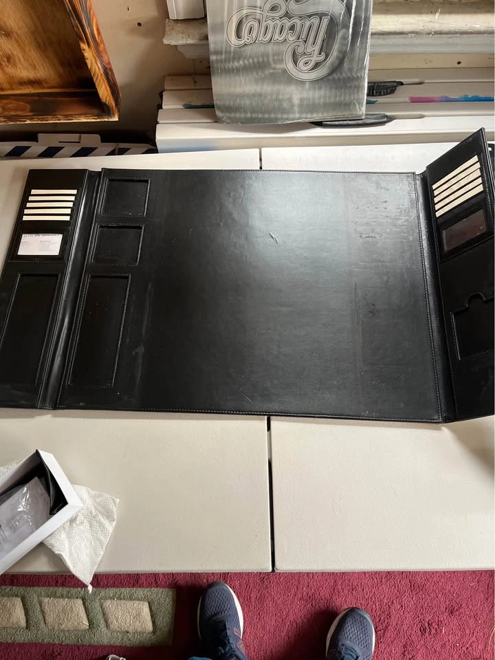 Black Leather-like Portfolio Folder Desk Pad 23.5x16 inches - photo 3