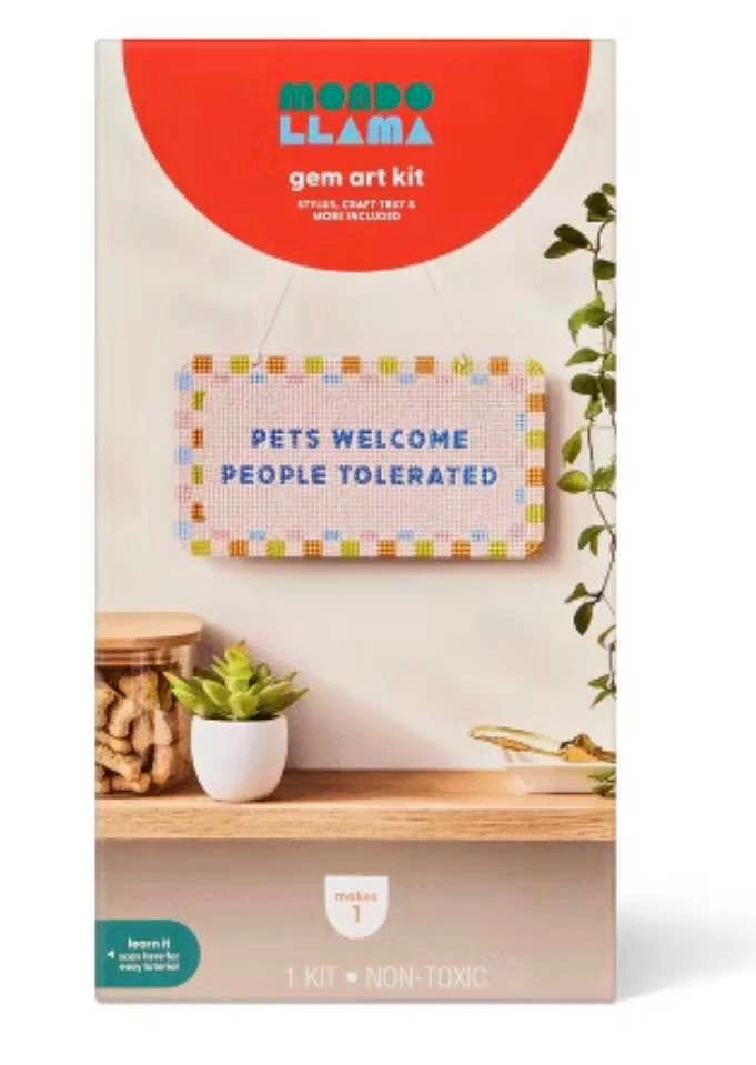 Brand New Target Gem Art Kit — Pets Welcome People Tolerated
