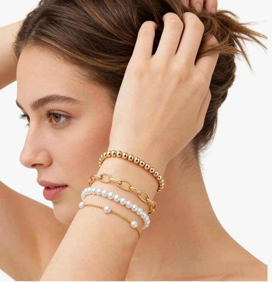 ✨ Luxe Layered Gold Bracelet Set — $20 (4‑Piece Stack) - photo 2