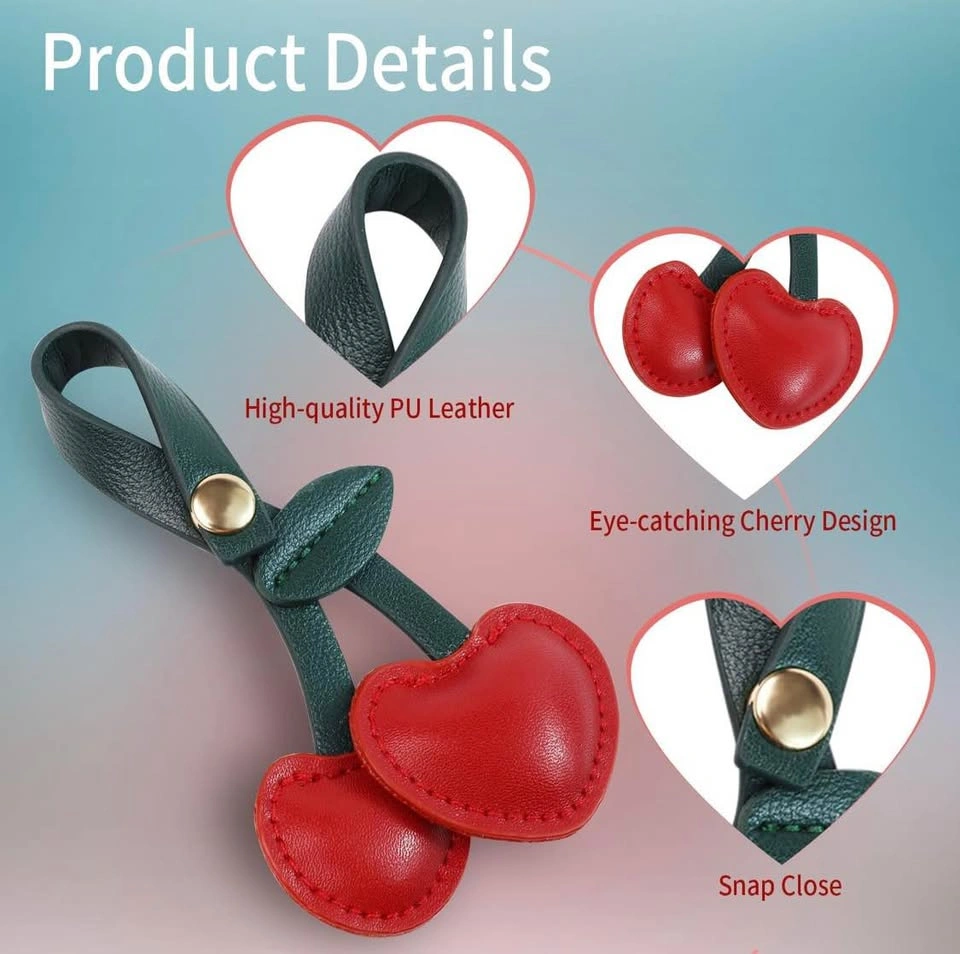 🍒 Whimsical Faux Leather Cherry Bag Charm – $5 - photo 2