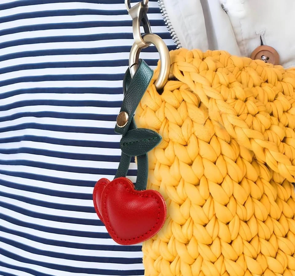 🍒 Whimsical Faux Leather Cherry Bag Charm – $5 - photo 3