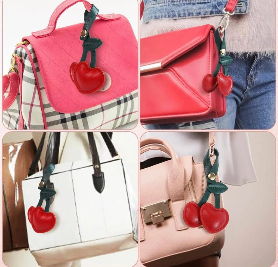 🍒 Whimsical Faux Leather Cherry Bag Charm – $5 - photo 5
