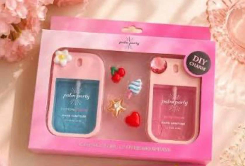 Palm Party 2-Pack Sanitizer Set w/ Charms — Cotton Candy & Bubbl - photo 2