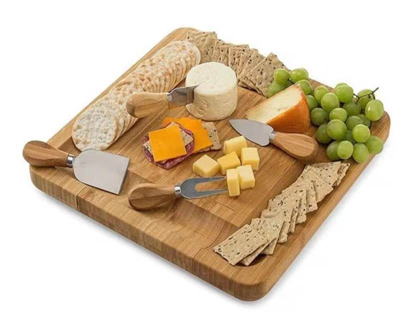 Cheese serving board with knife storage drawer & utensils - photo 4