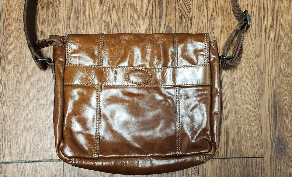 Fossil - Leather Messenger Bag Vintage Brown - photo 2