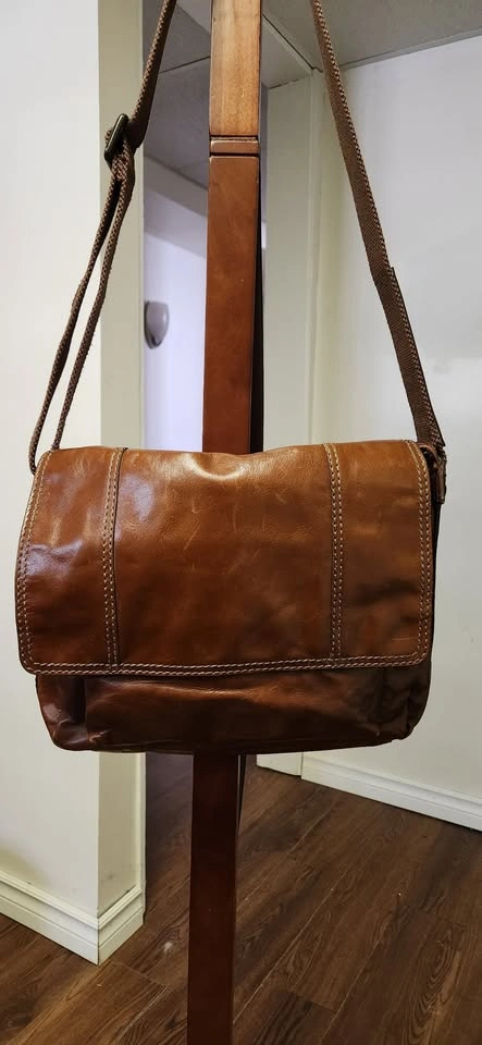 Fossil - Leather Messenger Bag Vintage Brown - photo 3