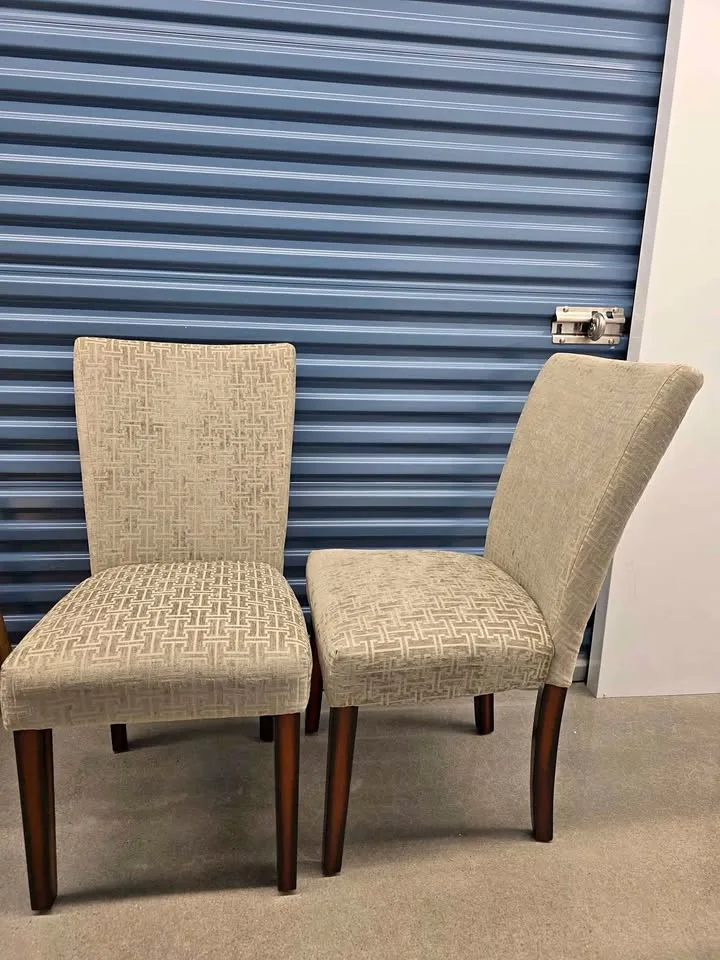 Set of 2 Upholstered Dining Chairs - Gray - Brand New thumbnail