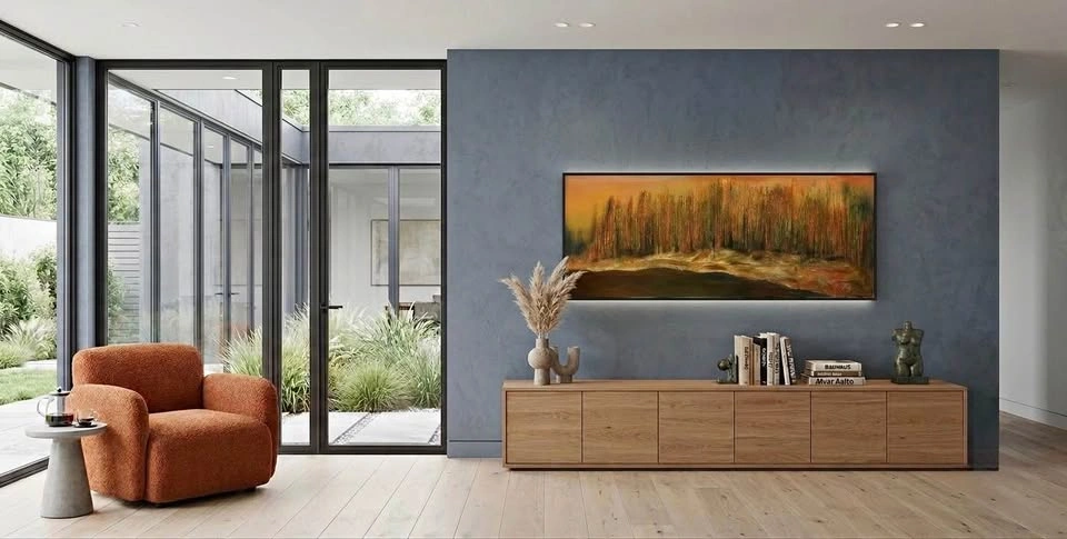 Vintage 1970s Mid-Century Brutalist Landscape by Talis Kikauka