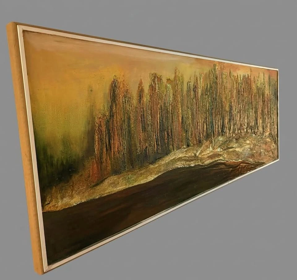 Vintage 1970s Mid-Century Brutalist Landscape by Talis Kikauka - photo 2