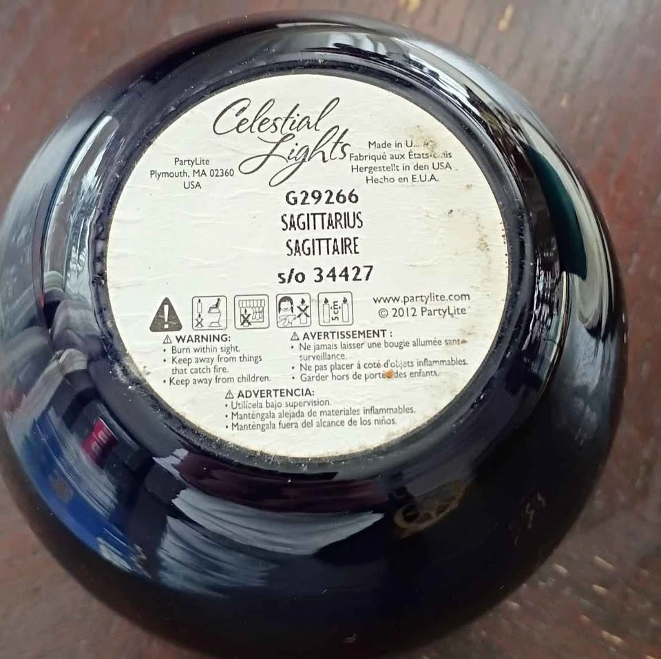 Party Lite Rare Sagittarius Candle Horoscope Celestial Lights - photo 3