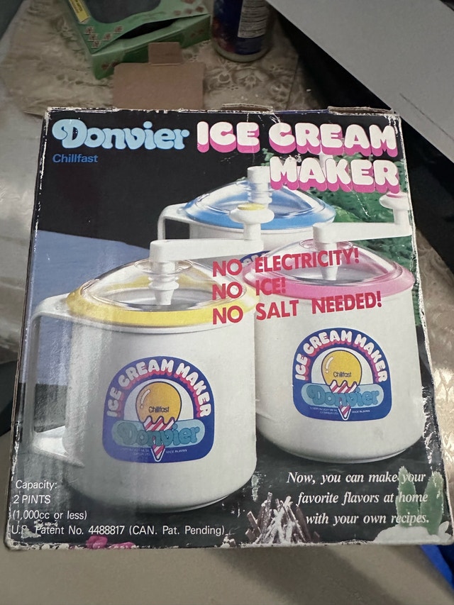BNIB Donvier Chilfast ice cream maker