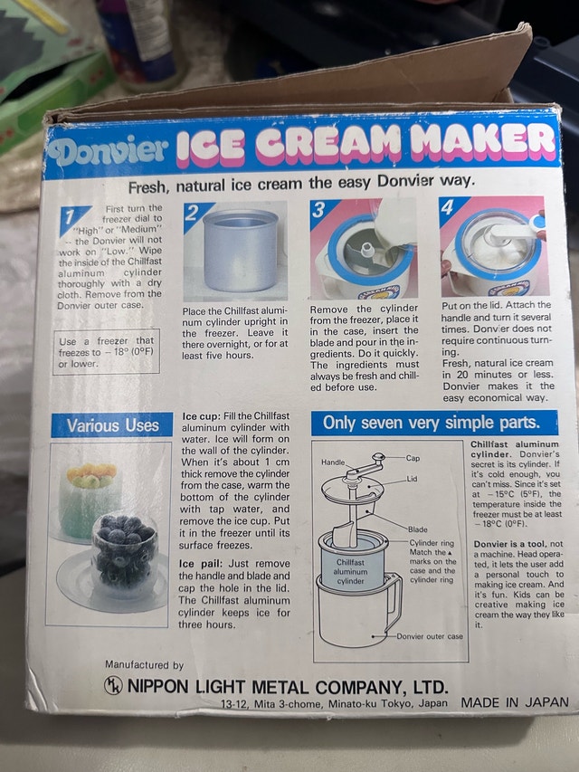 BNIB Donvier Chilfast ice cream maker - photo 2