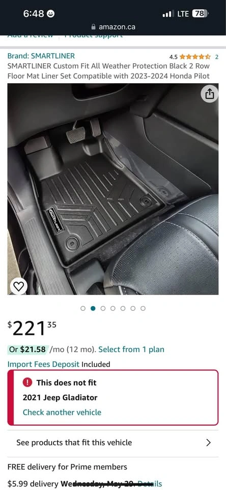 SMARTLINER Custom Fit Floor Mats for 2023-25 Honda Pilot - photo 2