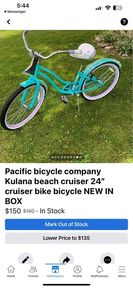Youth / Women’s 24” Pacific Kulana Beach Cruiser Bike New - photo 3
