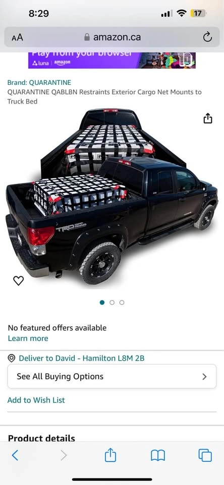 NEW Heavy Duty Cargo Restraint Netting for Short Box Pickup - photo 5