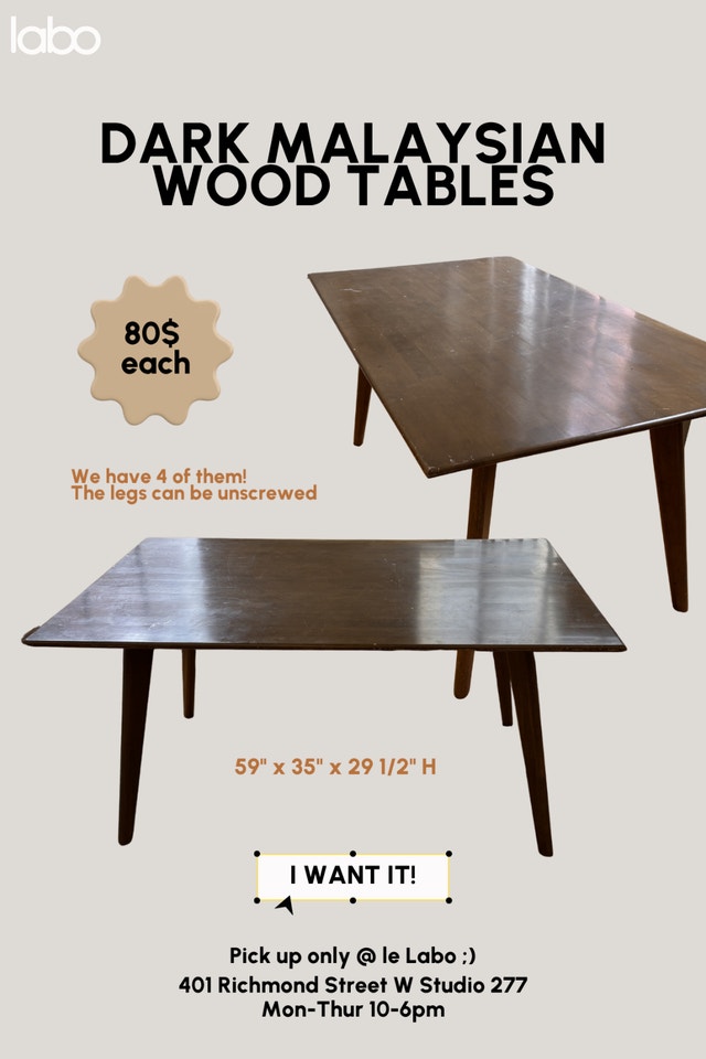 Dark Malaysian Wood Tables