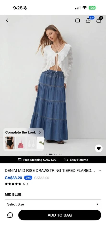 Denim mid rise skirt Brand new from Cider - photo 2