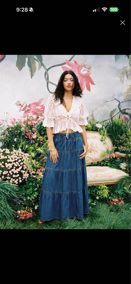 Denim mid rise skirt Brand new from Cider - photo 3