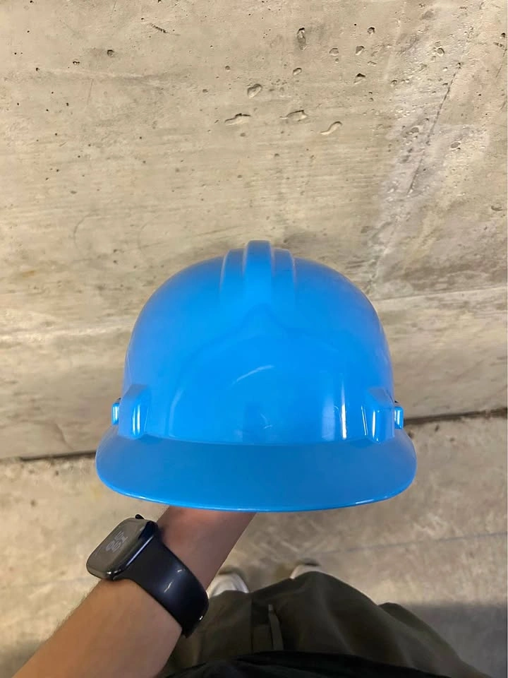 Blue hard hat