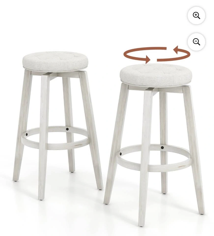 Costway 30" Swivel Upholstered Bar Stools (Set of 2) – New - photo 3