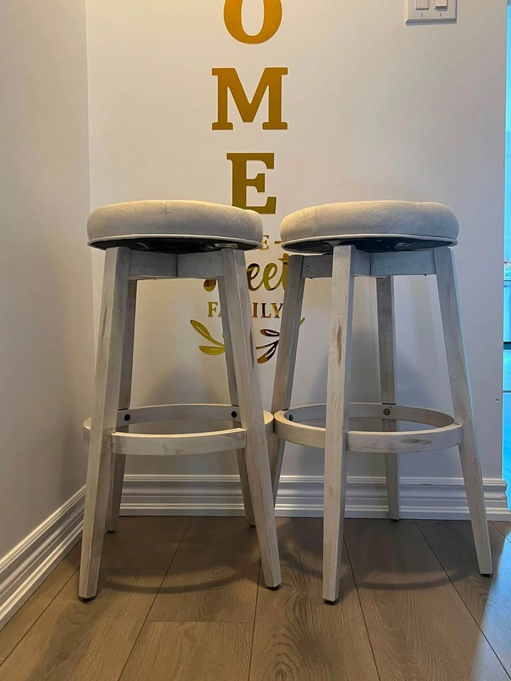 Costway 30" Swivel Upholstered Bar Stools (Set of 2) – New - photo 5