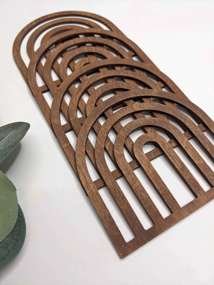 Wood coaster set