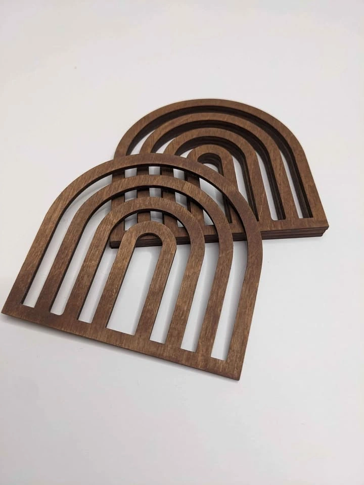 Wood coaster set - photo 4