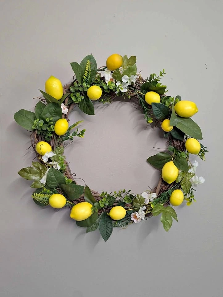 Lemon and blossom wreath handmade
