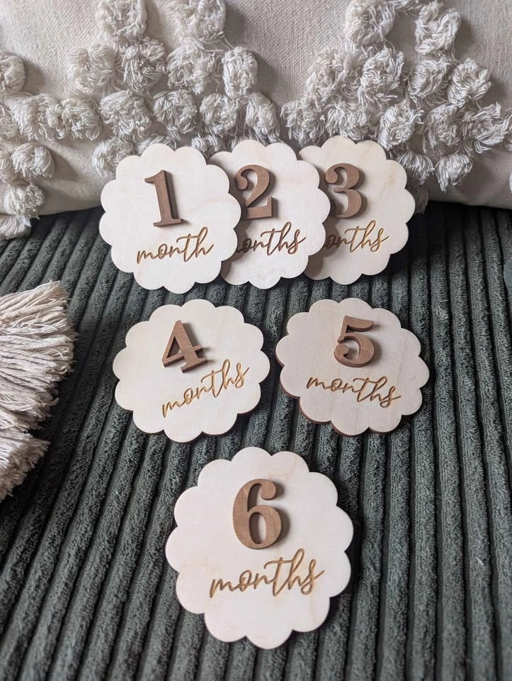 Wooden Baby Monthly Milestone Markers Set - photo 4