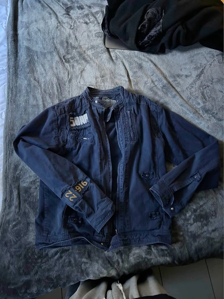 Navy Patched Jacket