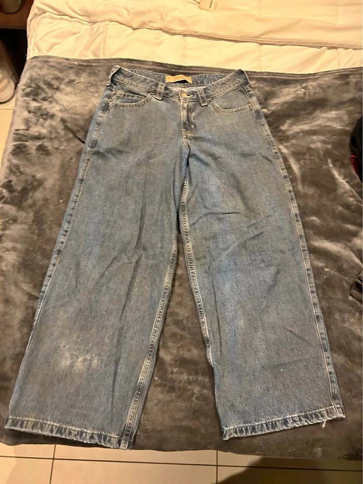 ‘Dirt’ Washed Baggy Blue Jeans