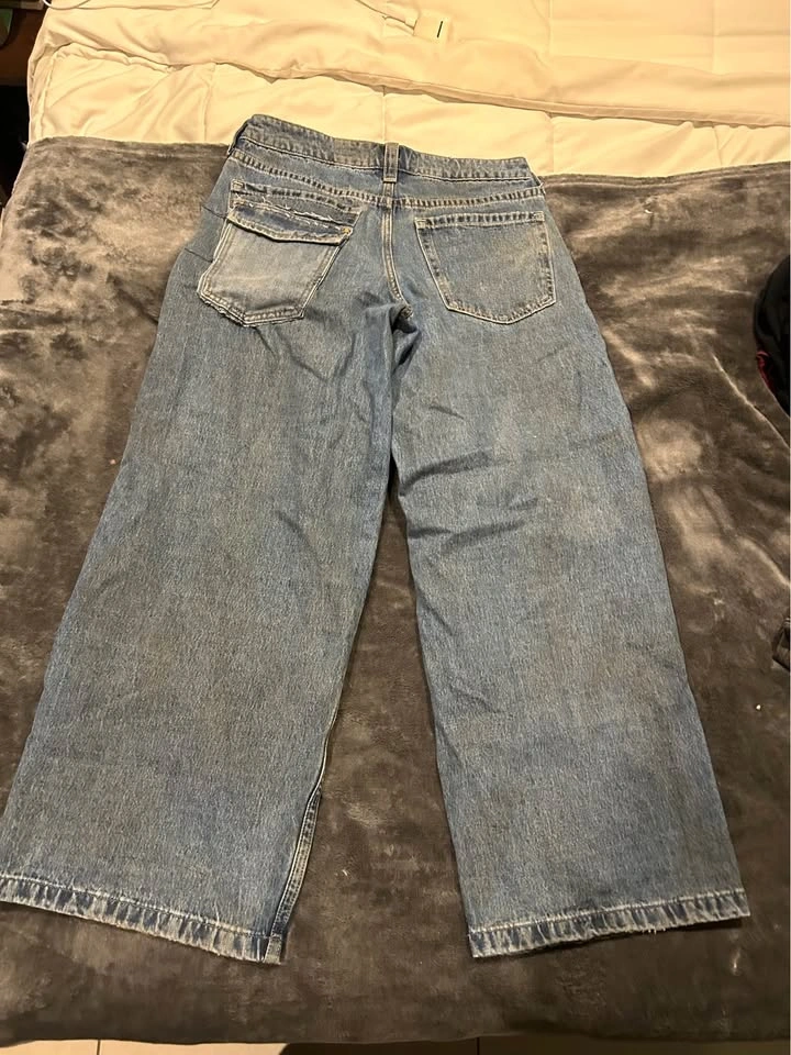 ‘Dirt’ Washed Baggy Blue Jeans - photo 3