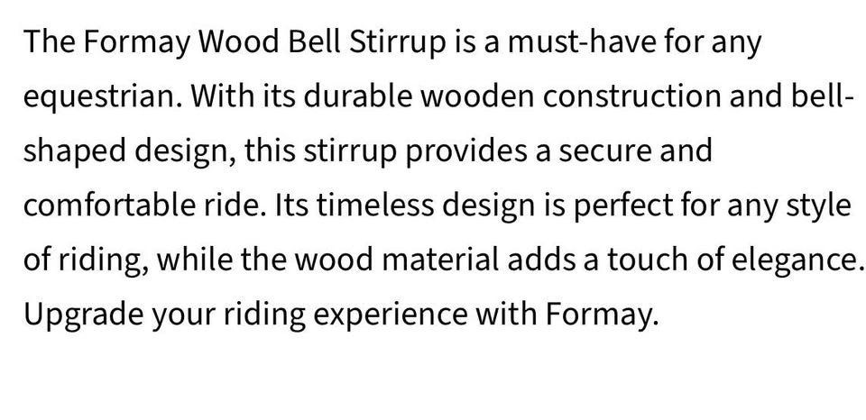 Stirrups 3” Oak Wood Bell - photo 3