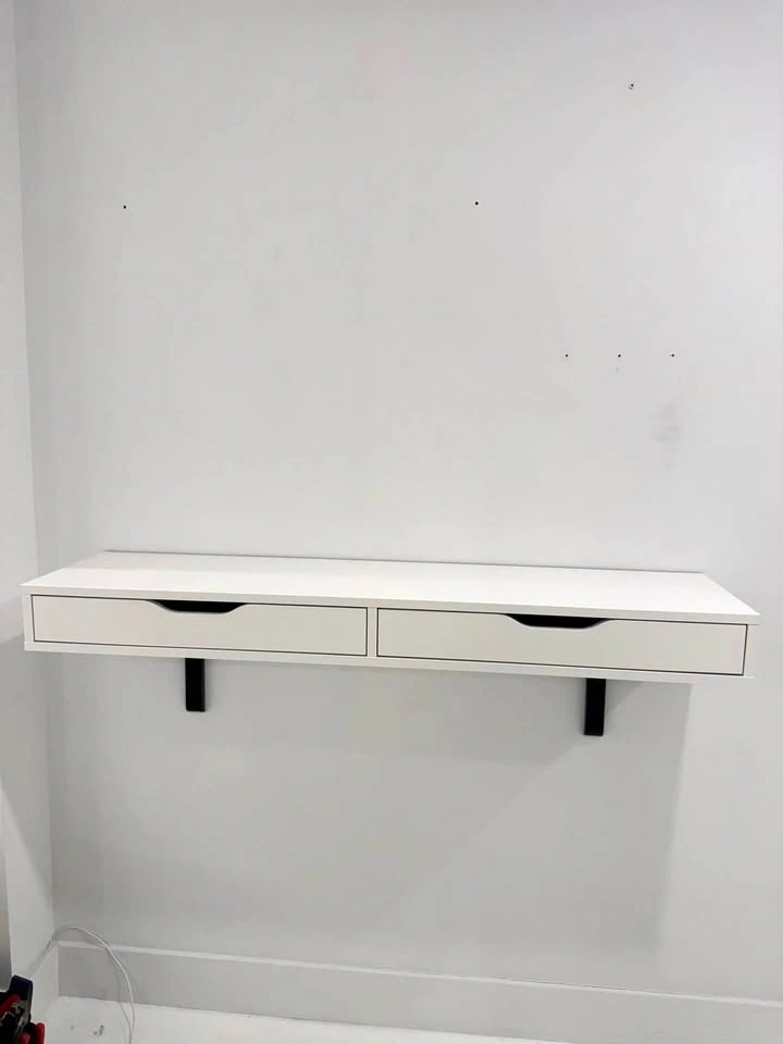 White floating console shelf