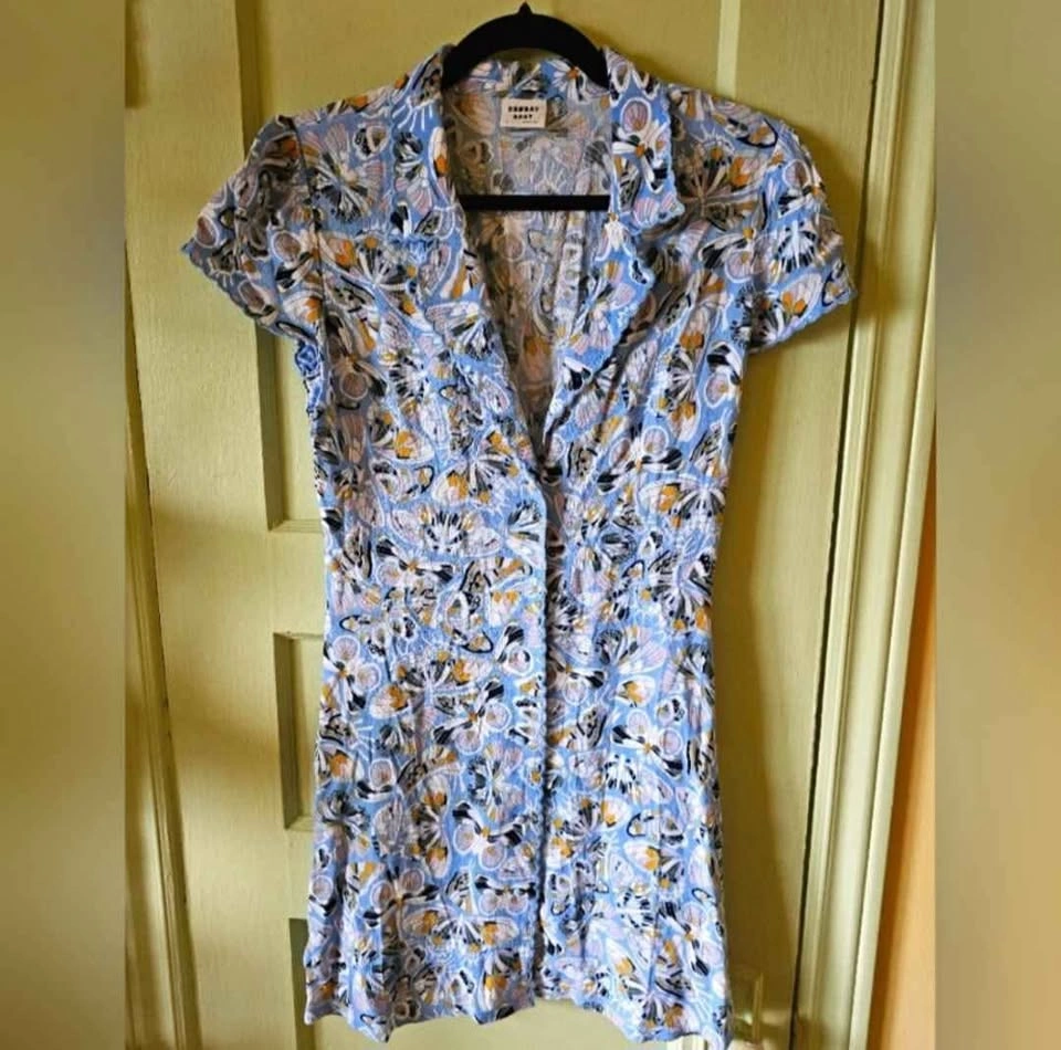 Size S Aritzia butterfly print Vida blue Y2K minidress - photo 4