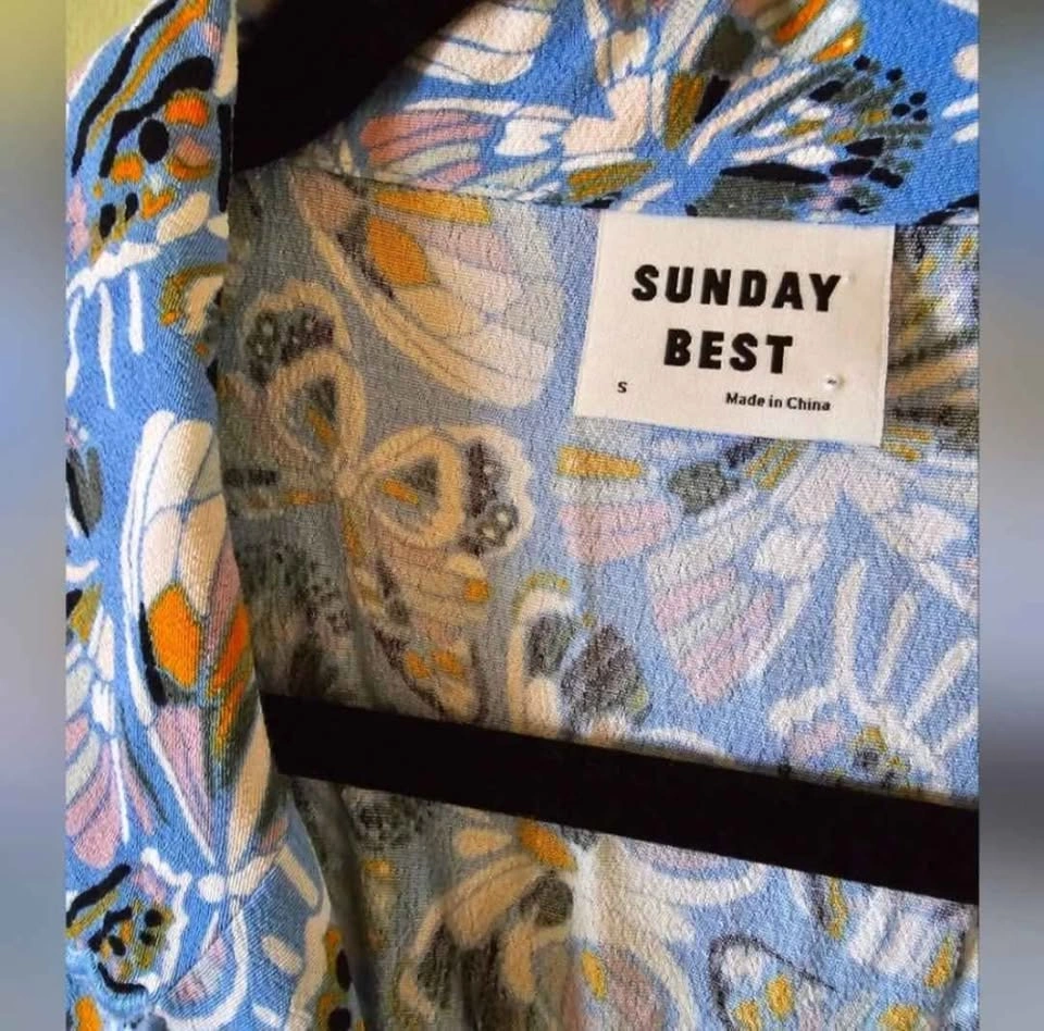 Size S Aritzia butterfly print Vida blue Y2K minidress - photo 5