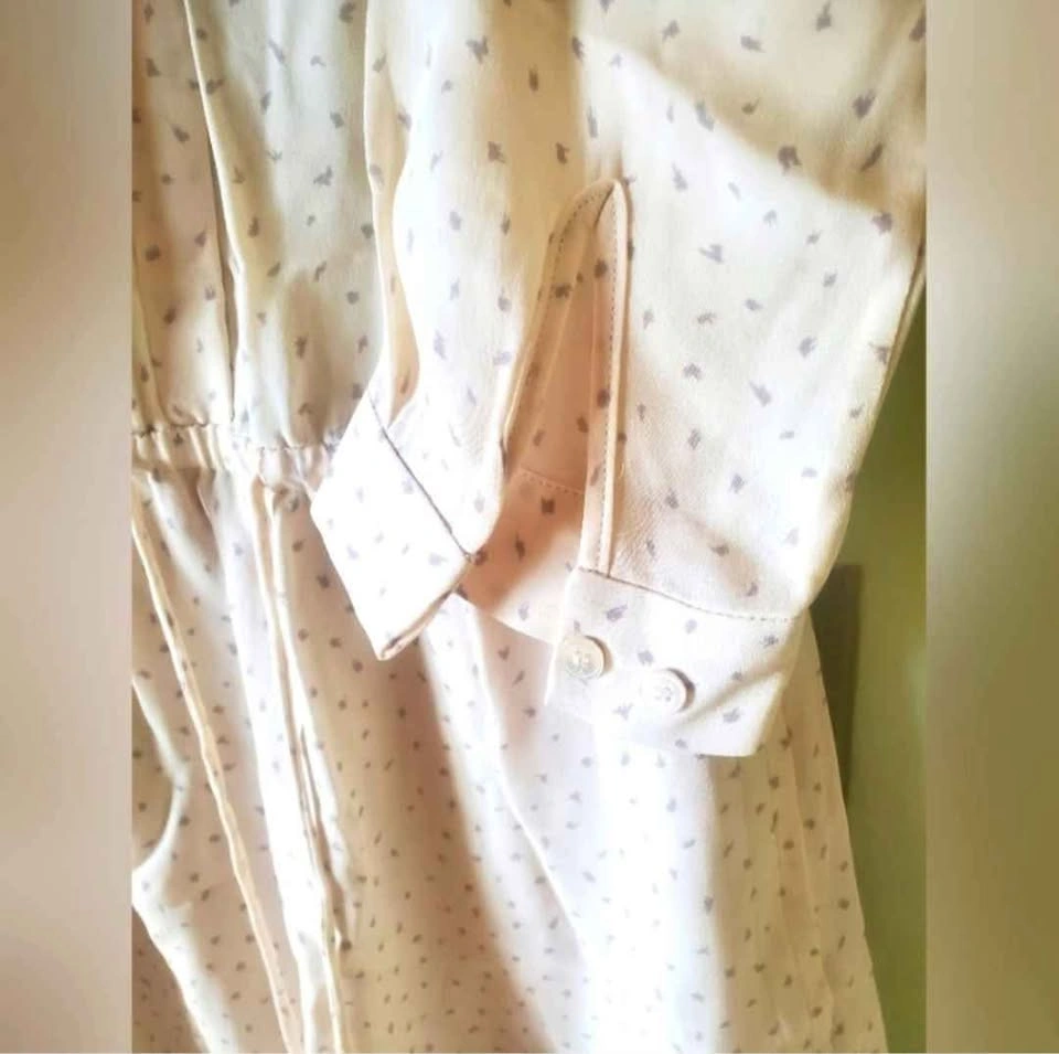 Size XXS 100% silk Aritzia Babaton cream patterned Bennett dress - photo 4