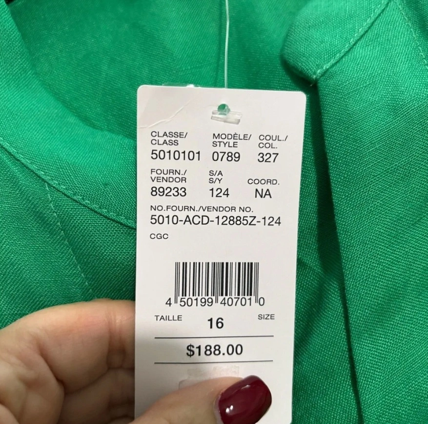 Linen Blend Sleeveless Green Button-Front Belted Midi Dress - photo 4