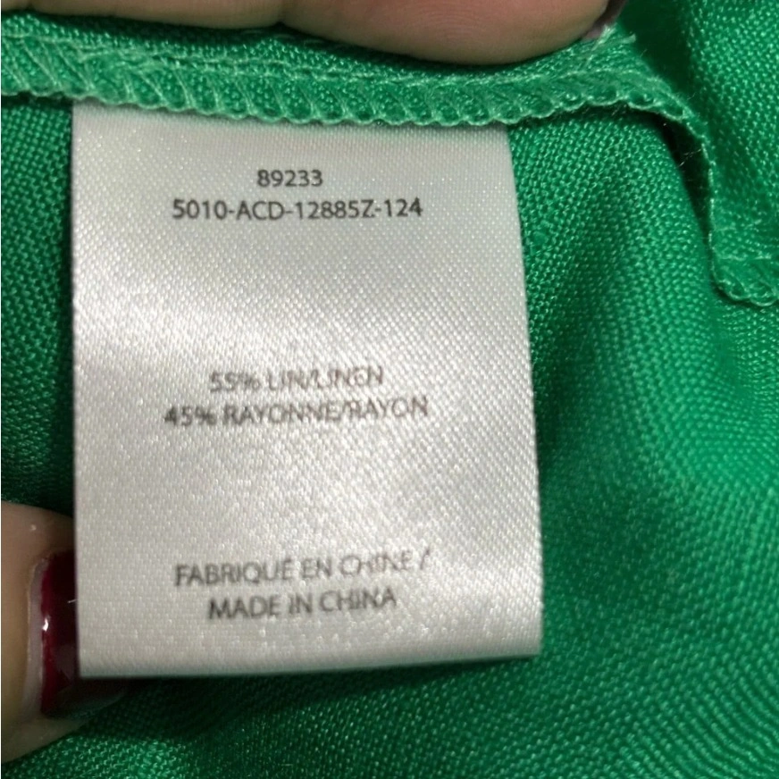 Linen Blend Sleeveless Green Button-Front Belted Midi Dress - photo 5