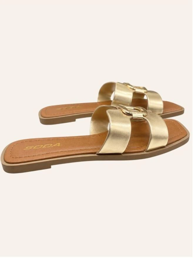 Soda Gold H Band Slide Sandals 8.5 NWOT - photo 3